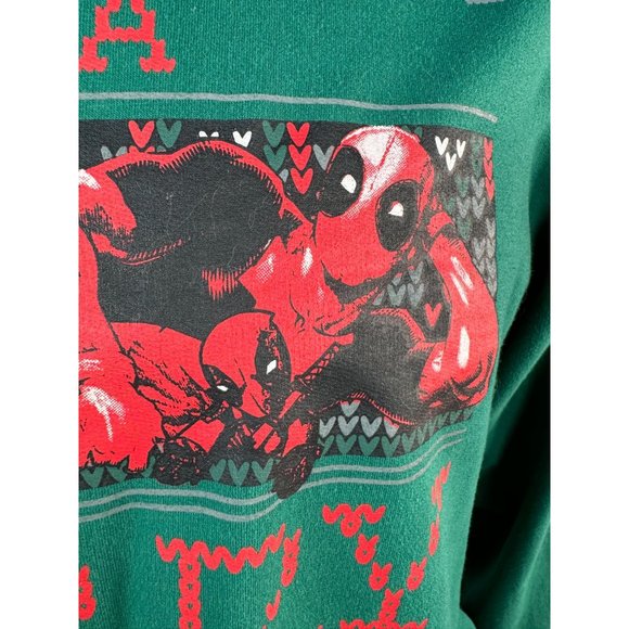 Marvel Deadpool Merry Chimichanga Men's Ugly Christmas Sweatshirt Size L SweatSh - Picture 14 of 16